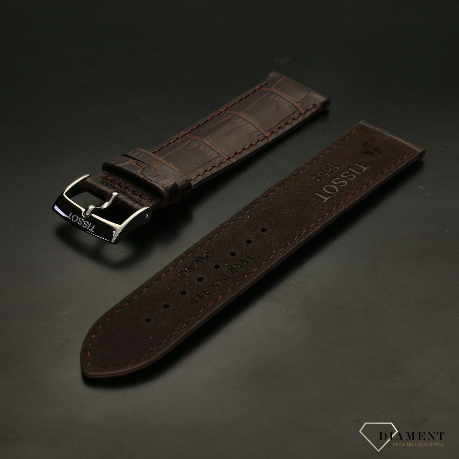 Oryginalny Pasek TISSOT T600041795 brązowy.jpg