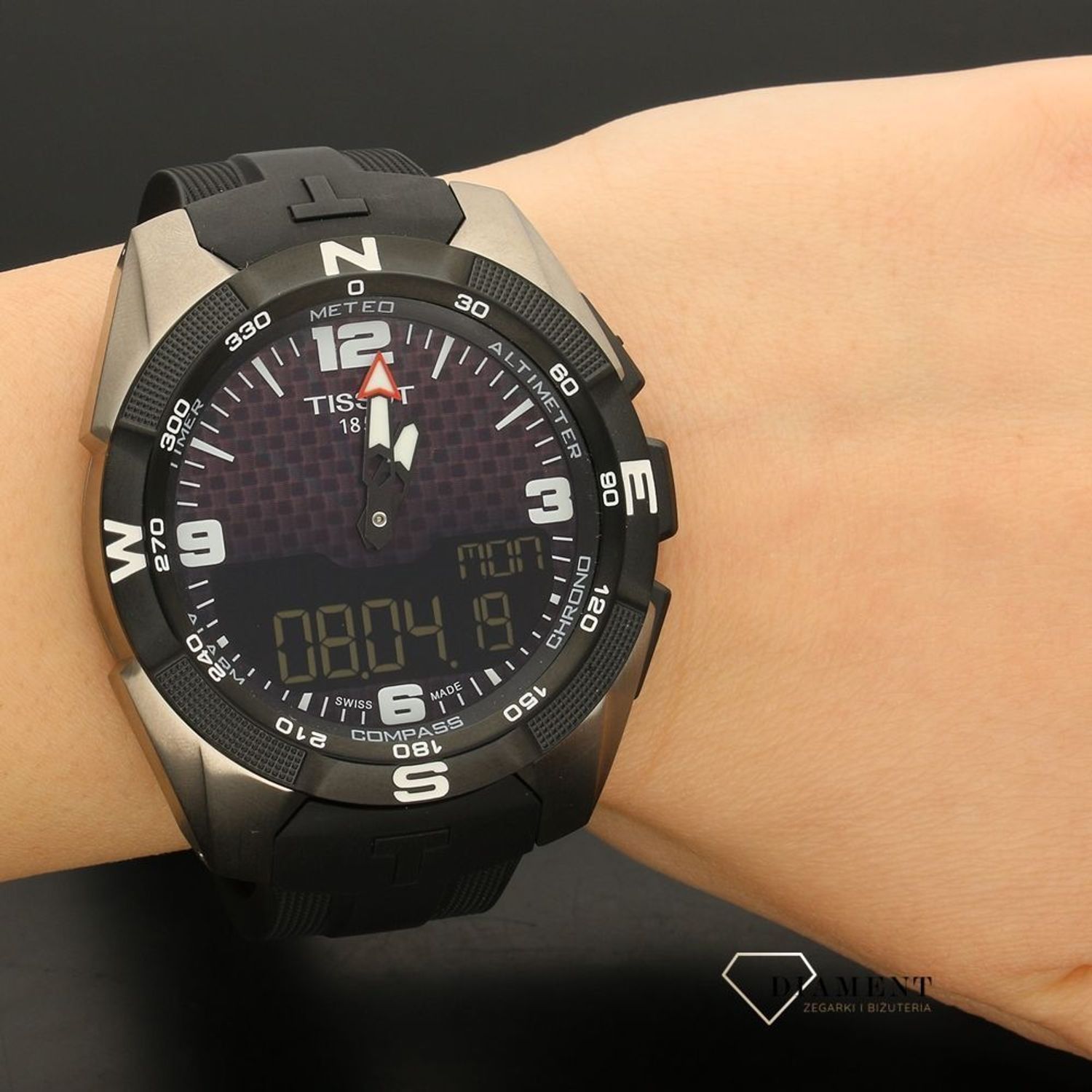 Oryginalny pasek gumowy w kolorze czarnym do zegarków Tissot T-tough Expert Solar T610034733 bez zapięcia. Nowy pasek do zegarka T-Tough..jpg