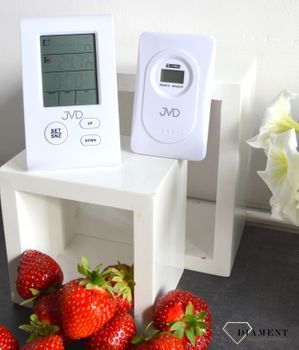 Elektroniczny zegar z pomiarem temperatury biały T7009. Zegar z pomiarem temperatury. Zegar w kolorze białym.  (2).JPG