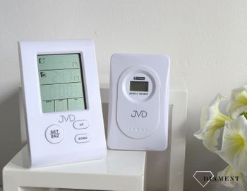 Elektroniczny zegar z pomiarem temperatury biały T7009. Zegar z pomiarem temperatury. Zegar w kolorze białym.  (3).JPG