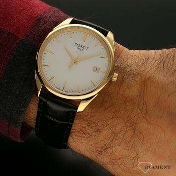Zegarek męski złoty na pasku ze skóry Tissot T920.410.16.011 (5).jpg