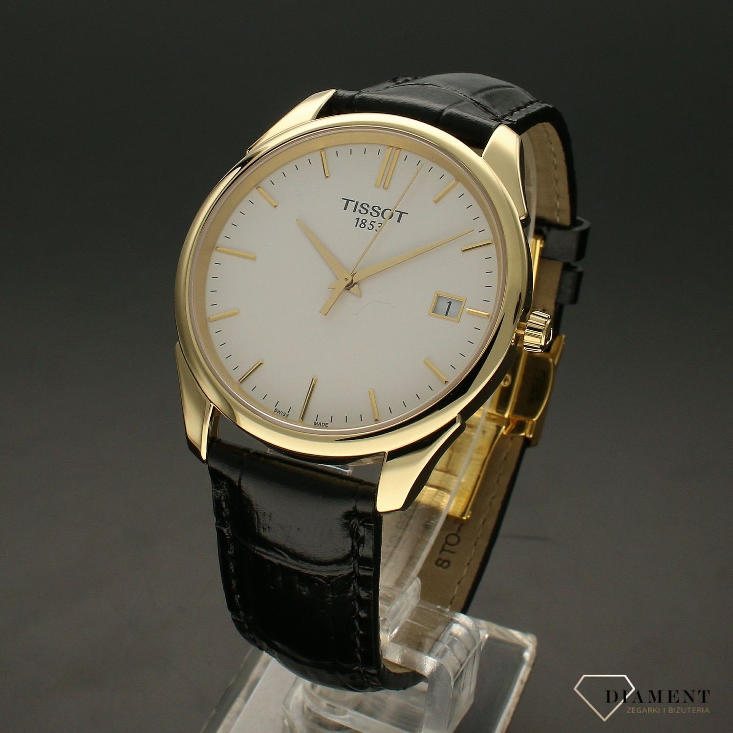 Zegarek męski złoty na pasku ze skóry Tissot T920.410.16.011 (1).jpg