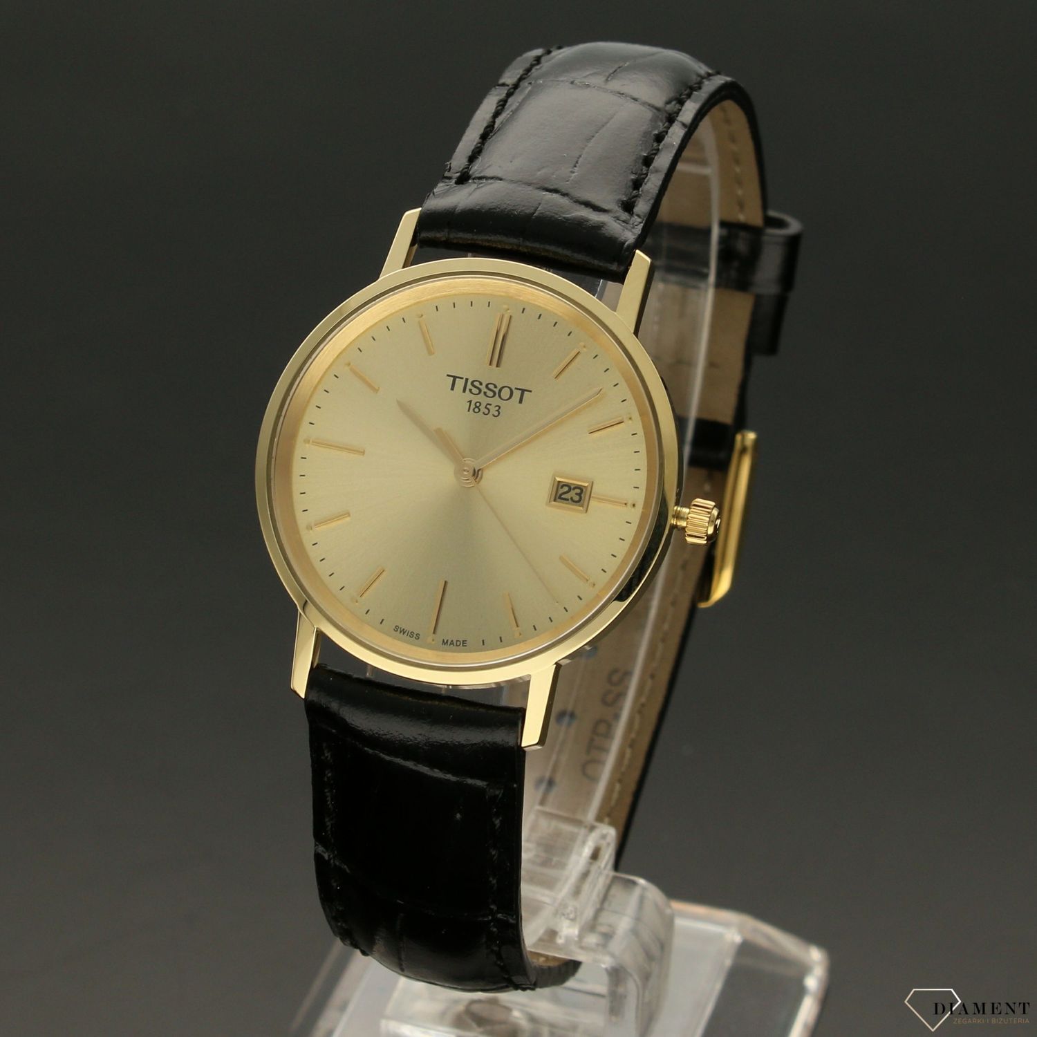 Złoty zegarek damski ze szwajcajskim mechanizmem Tissot T-Gold T922.210.16.021.00.jpg