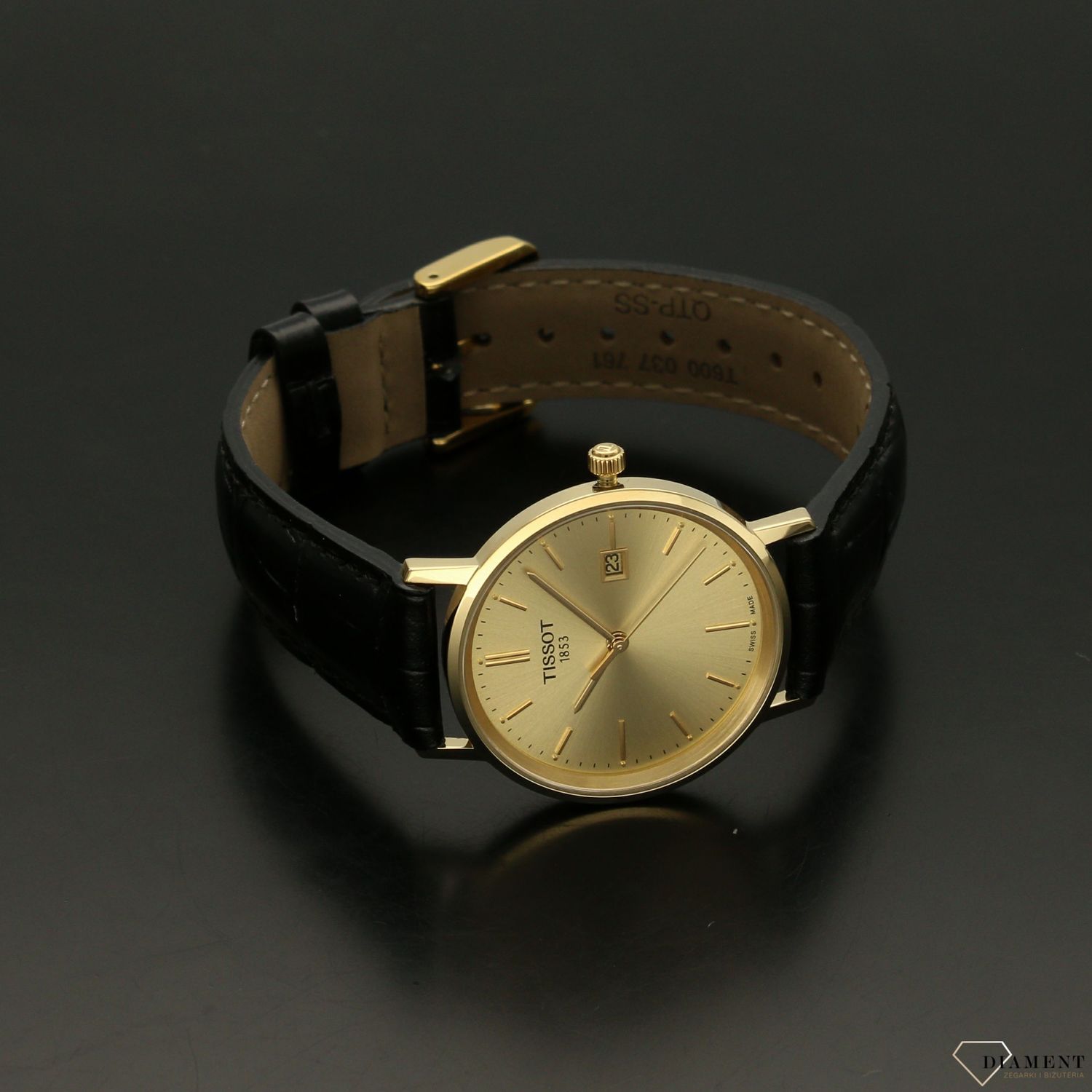 Złoty zegarek damski ze szwajcajskim mechanizmem Tissot T-Gold T922.210.16.021.00.jpg