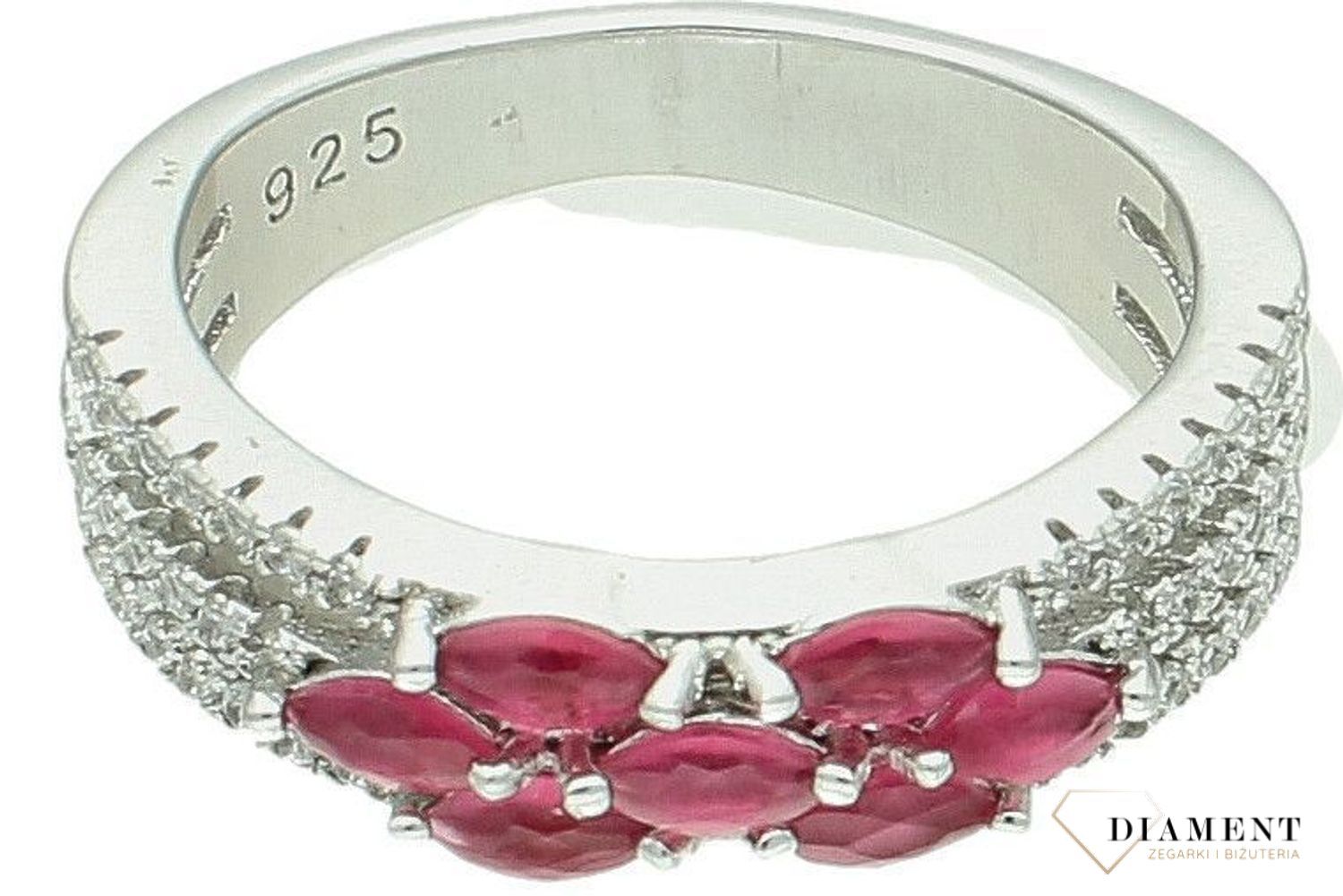 Srebrny pierścionek damski 925 z różowymi cyrkoniami rozmiar 13 TBP000000-337. Srebrny pierścionek damski. Srebrny pierścionek z cyrkoniami. Pierścionek srebrny damski. Srebrny pierścionek na prezent dla kobiety.1.jpg