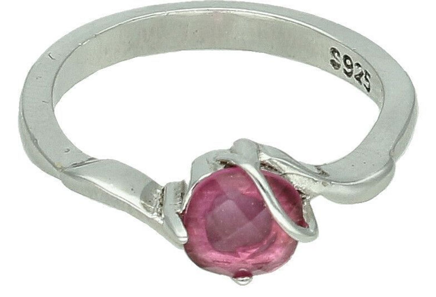 Srebrny pierścionek damski 925 z różową cyrkonią rozmiar 14 TBP000000-354. Srebrny pierścionek damski. Srebrny pierścionek z cyrkonią. Srebrny pierścionek na prezent dla kobiety (2).jpg