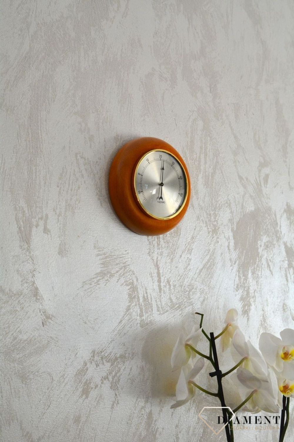 Drewniana stacja pogody Okrągły termometr w obudowie 'Sosna' TERMOMETR140-06. Termometr do sauny na podczerwień. Idealny na prezent (6).JPG