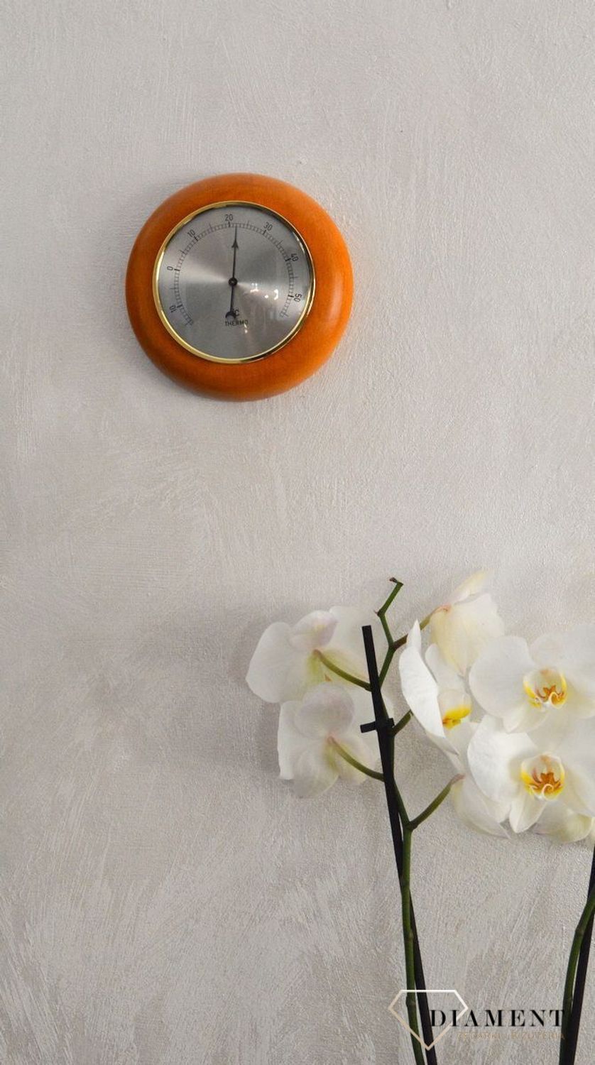 Drewniana stacja pogody Okrągły termometr w obudowie 'Sosna' TERMOMETR140-06. Termometr do sauny na podczerwień. Idealny na prezent (6).JPG