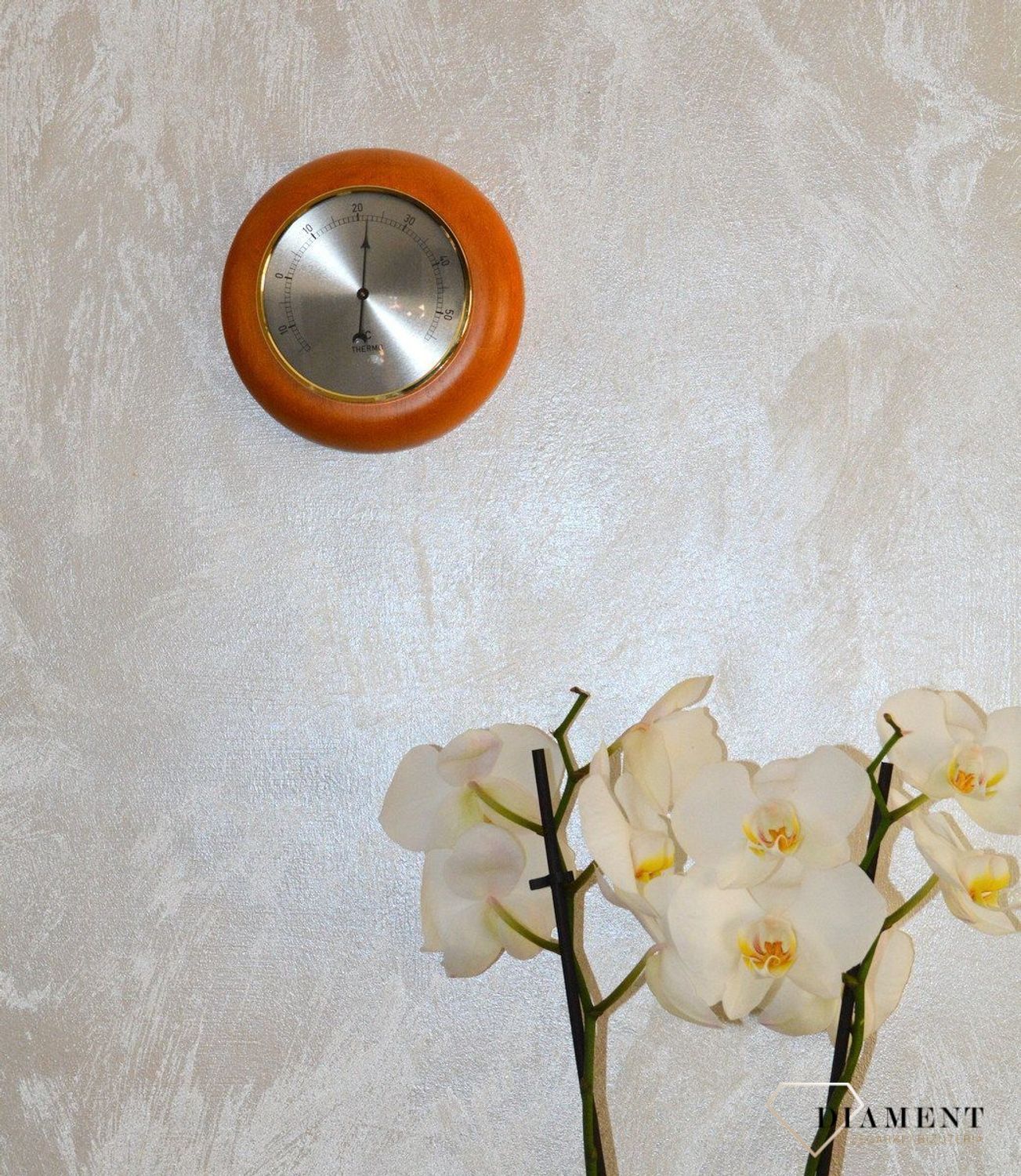 Drewniana stacja pogody Okrągły termometr w obudowie 'Sosna' TERMOMETR140-06. Termometr do sauny na podczerwień. Idealny na prezent (6).JPG