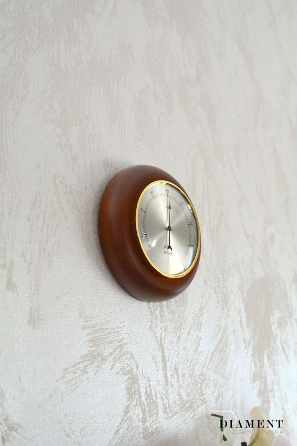 Drewniana stacja pogody Okrągły termometr w obudowie TERMOMETR140-07. Termometr do sauny na podczerwień. Idealny na prezent. Okrągły termometr (4).JPG