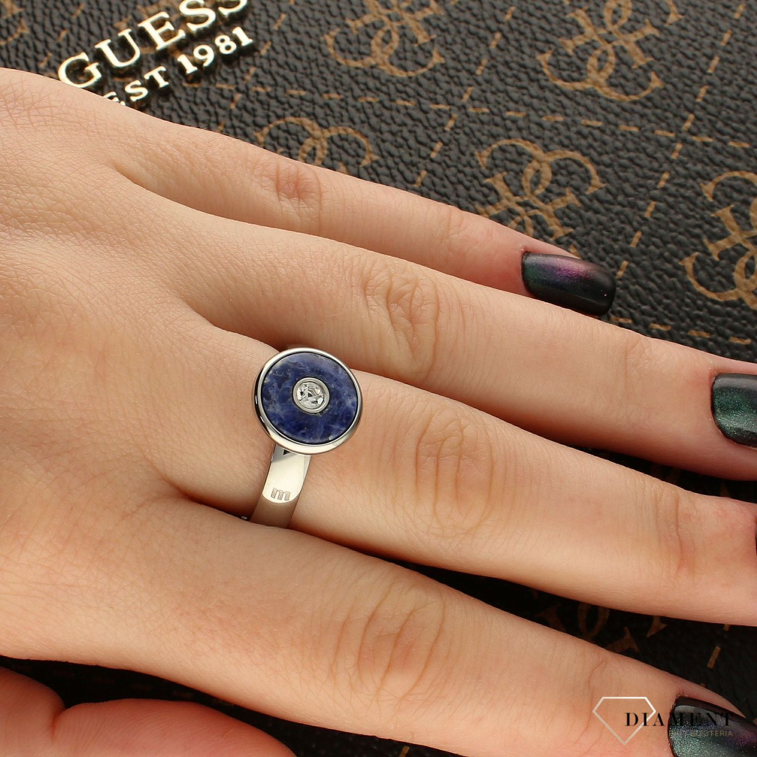 Pierścionek niebieski z błyszczącą cyrkonią Melano 11 mm TM92SS12154 (1).jpg