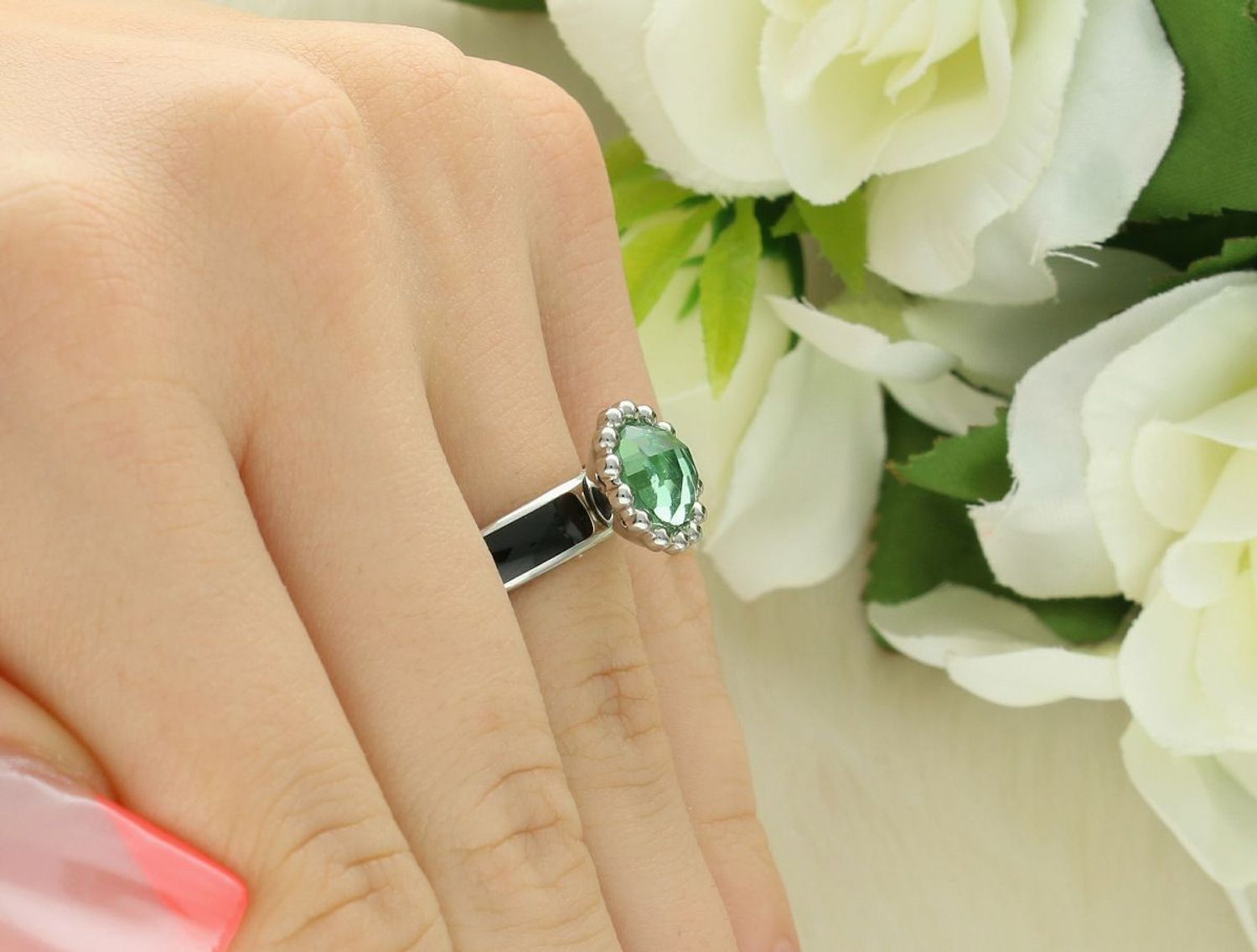 Charms Melano Kryształ Chrystolite 8 mm Pierścionek Melano TMB7SS10265.jpg