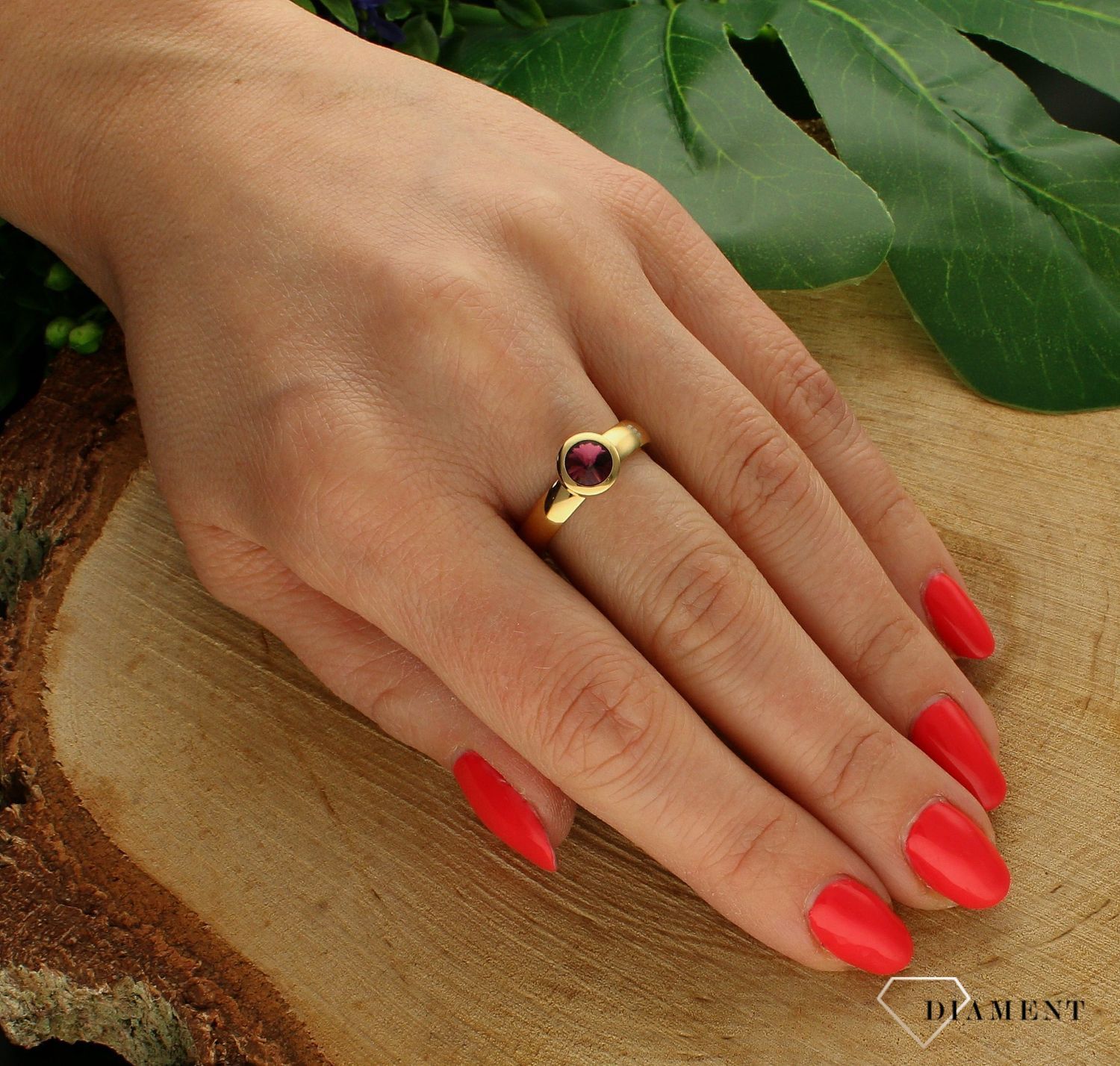 Charms Melano Ametyst Pozłacany pierścionek 6 mm TMB8GD06097.jpg