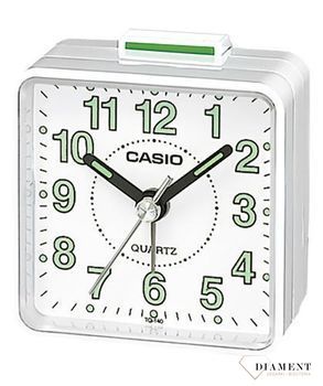 Budzik klasyczny Casio kwadratowy biały TQ-140-7EF.jpg