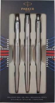 TRIO Jotter Stainless Steel CT Parker TRIO4 + Pióro wieczne + Zestaw z ołówkiem i długopisem. Darmowa wysyłka, Grawer gratis (1).jpg