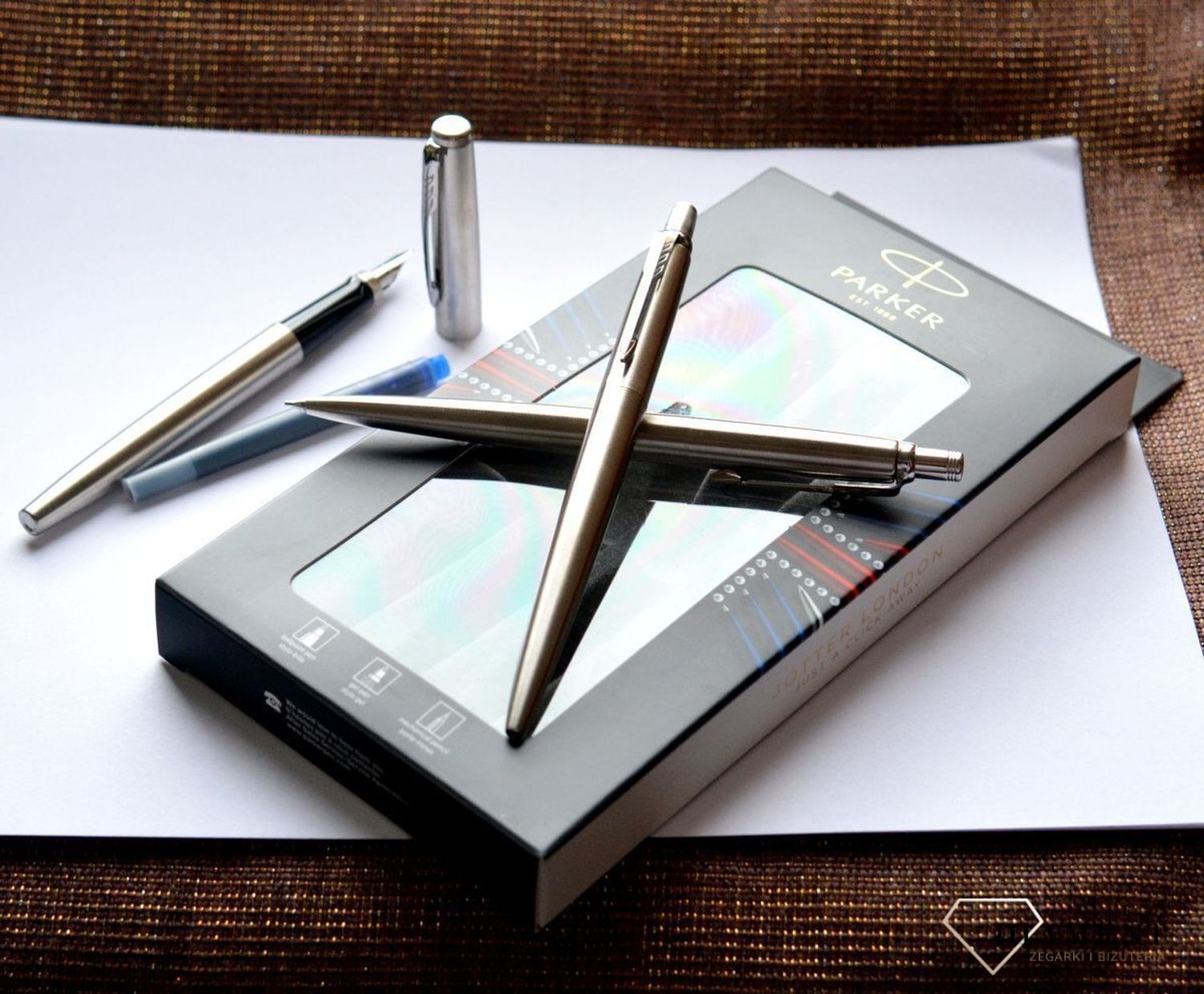 TRIO Jotter Stainless Steel CT Parker TRIO4 + Pióro wieczne + Zestaw z ołówkiem i długopisem. Darmowa wysyłka, Grawer gratis (1).jpg