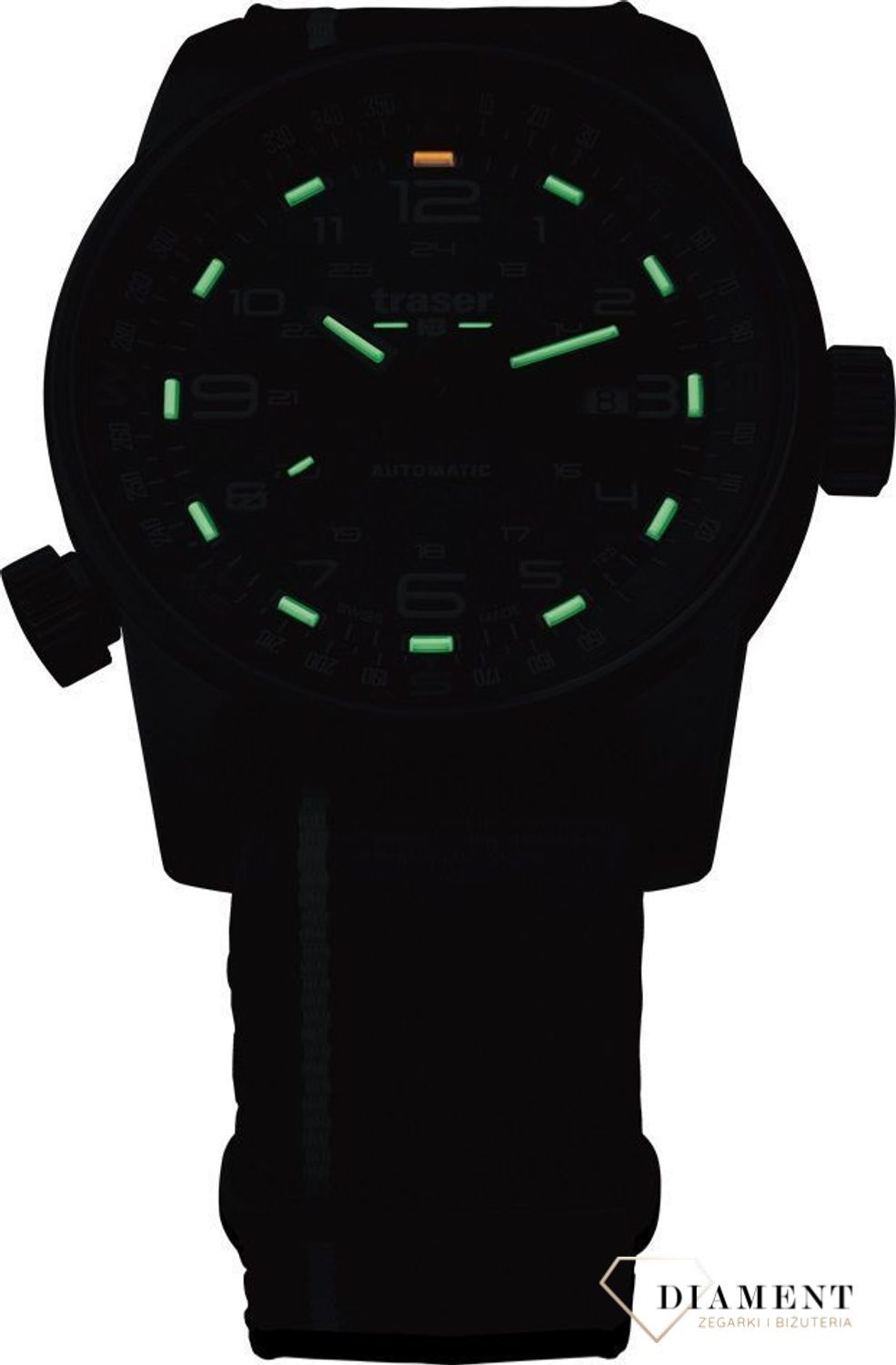 Zegarek męski z niebieską tarcza z białymi cyframi arabskimi. Zegarek męski z tekstylnym paskiem w kolorze granatowym, który idealnie współgra z tarczą (2).jpg