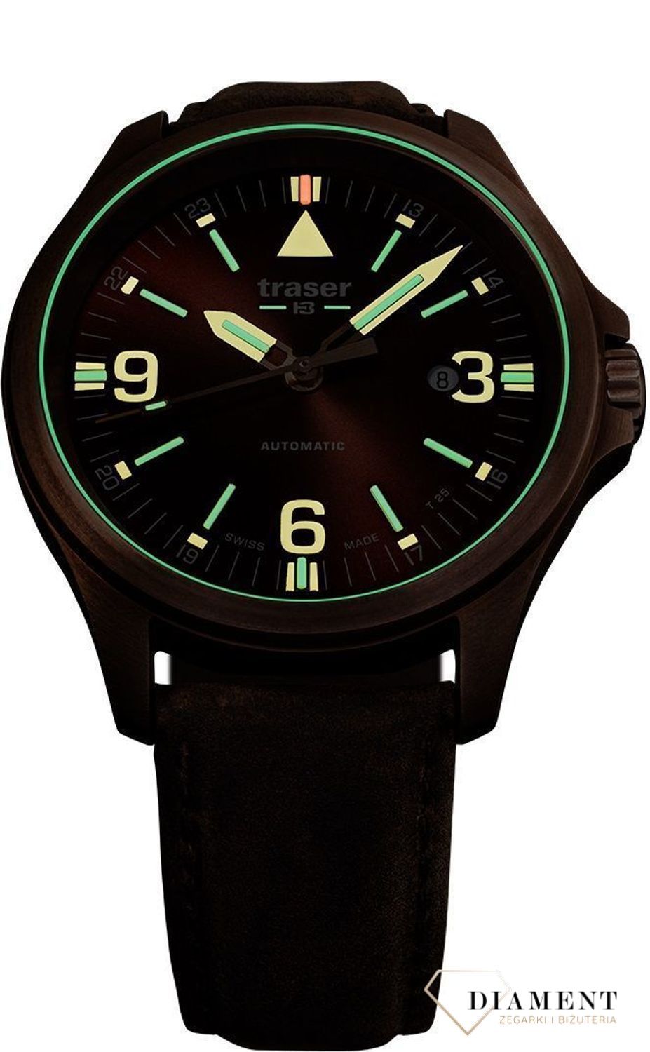 Solidny i wytrzymały zegarek męski z kopertą wykonaną z brązu. Zegarek męski na skórzanym brązowym pasku. Idealny pomysł na prezent (2).jpg