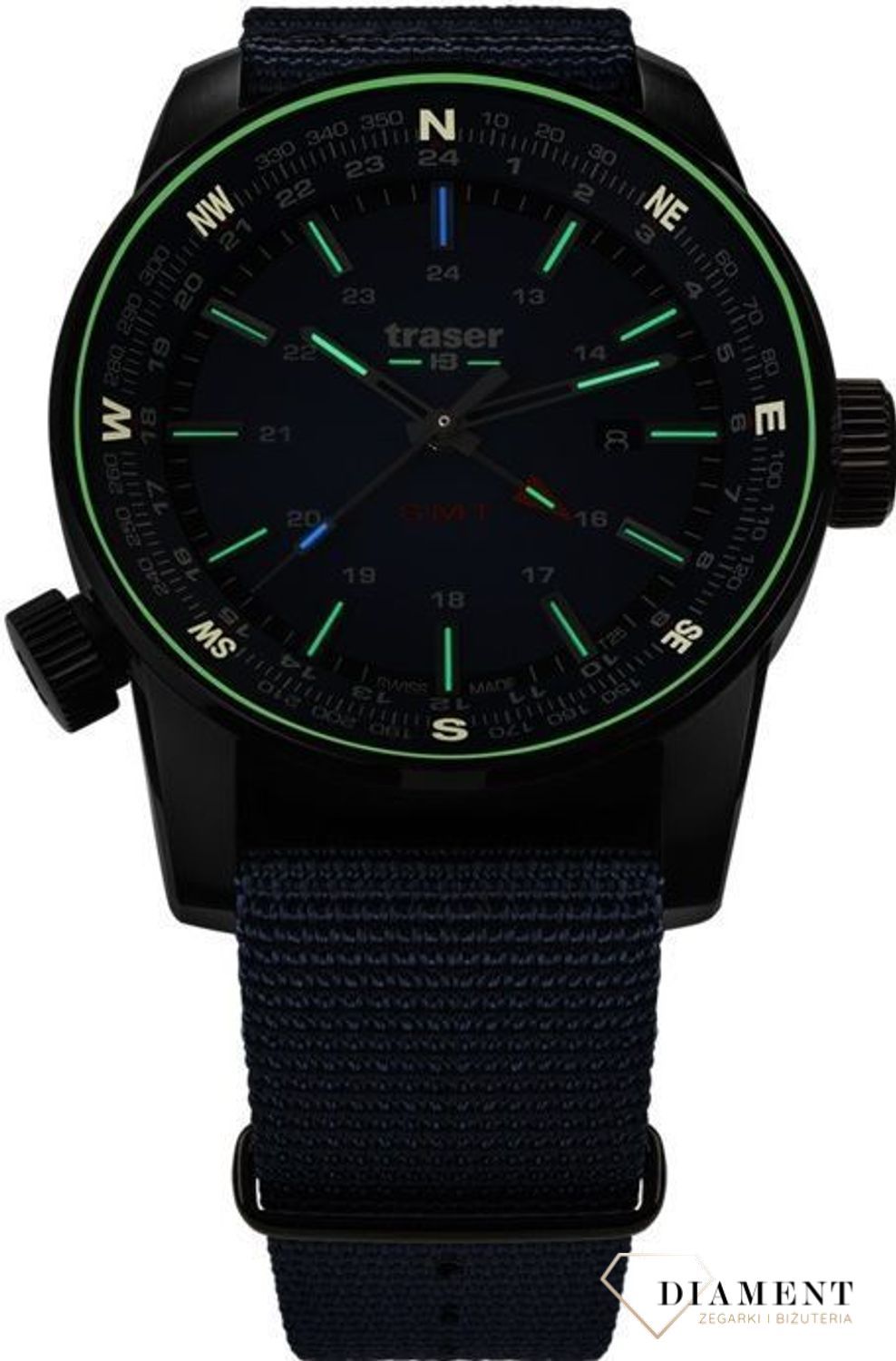 Zegarek męski w modnym niebieskim kolorze na solidnym i wytrzymałym pasku tekstylnym typu NATO. Zegarek męski to idealny pomysł na prezent (3).jpg