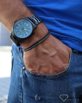 Zegarek męski Traser P68 Pathfinder Automatic Blue. Zegarek męski podświetlany na czarnej bransolecie z wyraźnymi cyframi, który idealnie współgra z tarczą (1).JPG