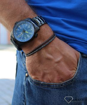 Zegarek męski Traser P68 Pathfinder Automatic Blue. Zegarek męski podświetlany na czarnej bransolecie z wyraźnymi cyframi, który idealnie współgra z tarczą (4).JPG