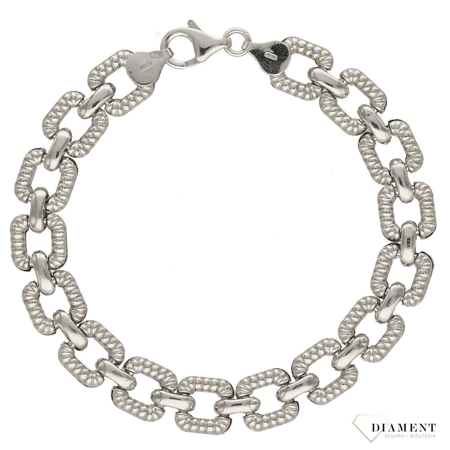 Bransoletka srebrna 'Grawerowane kwadraty' TSB000003-13 (1).jpg