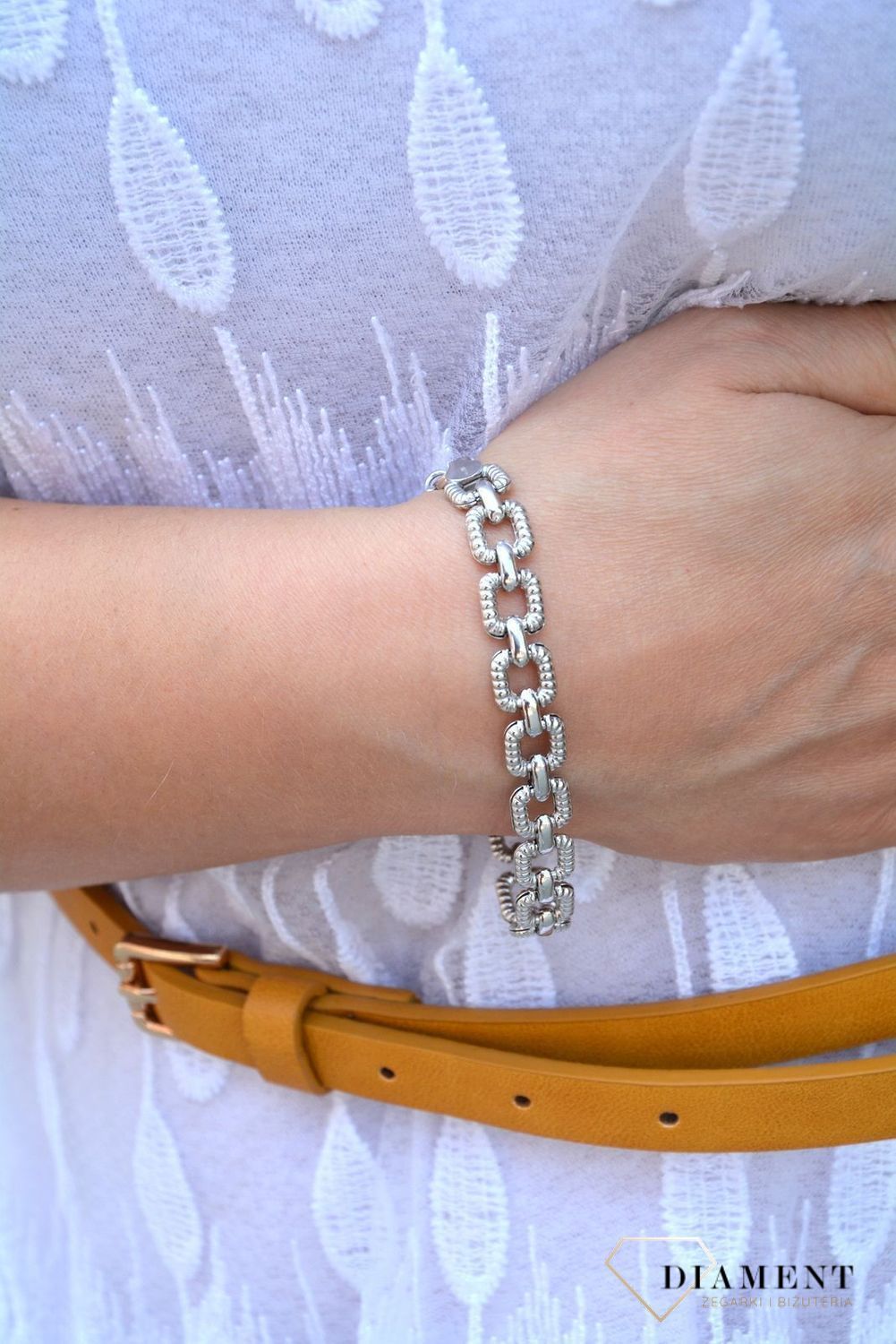 Bransoletka srebrna 'Grawerowane kwadraty' TSB000003-13 (1).jpg