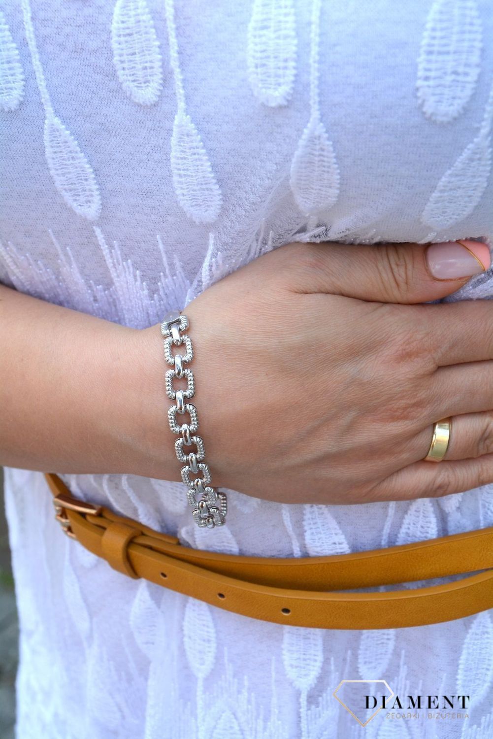 Bransoletka srebrna 'Grawerowane kwadraty' TSB000003-13 (1).jpg