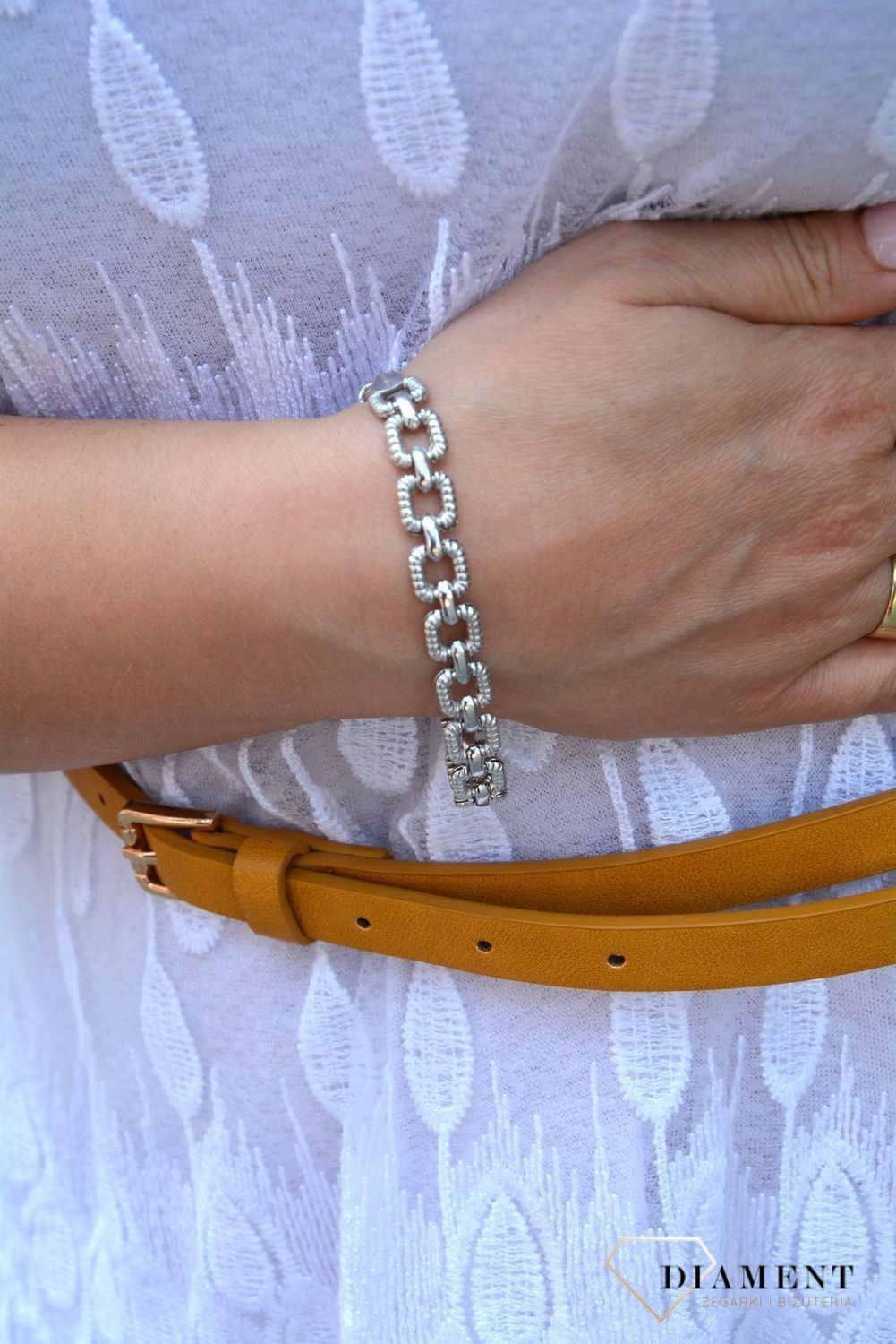 Bransoletka srebrna 'Grawerowane kwadraty' TSB000003-13 (1).jpg