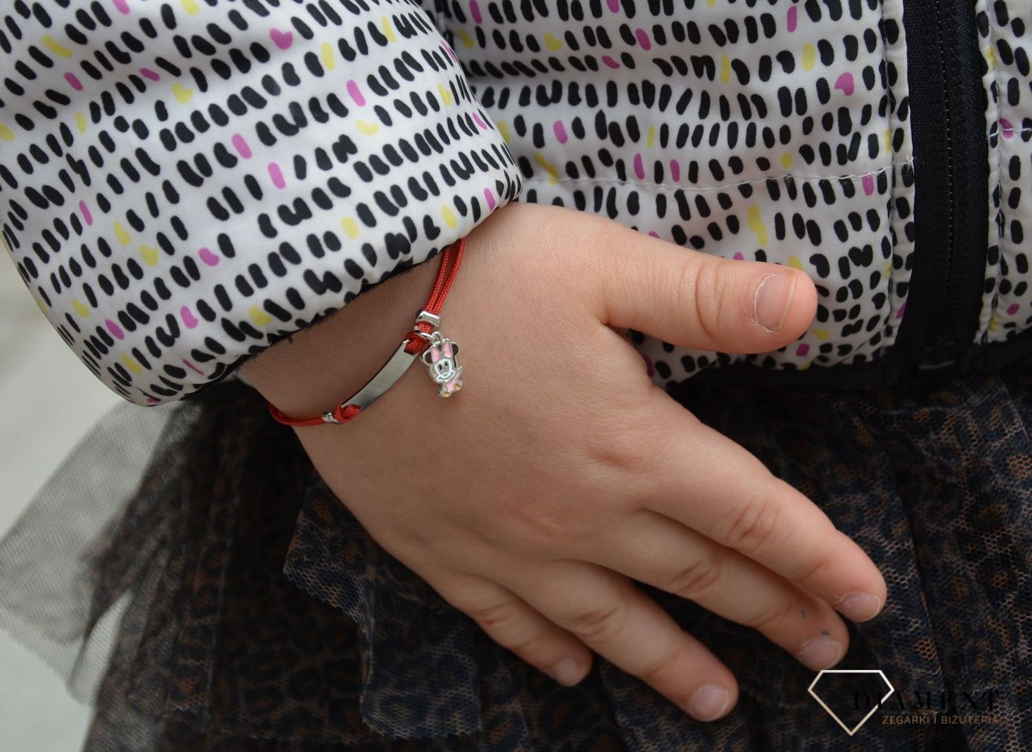 Bransoletka srebrna dla dziewczynki z Myszka Minniev.jpg