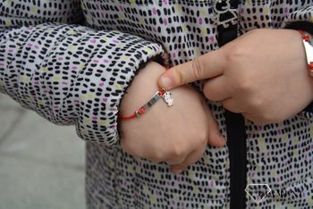 Bransoletka na sznurku czerwonym Myszka Minnie bransoletki dziecięce bransoletki na sznurku (1).JPG