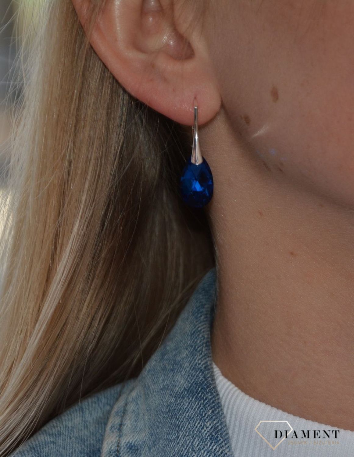 Kolczyki srebrne swarovski element granatowe.jpg