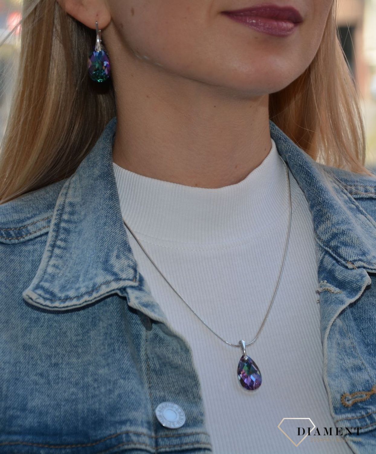 Kolczyki swarovski element Light Shapire Shimmer.jpg