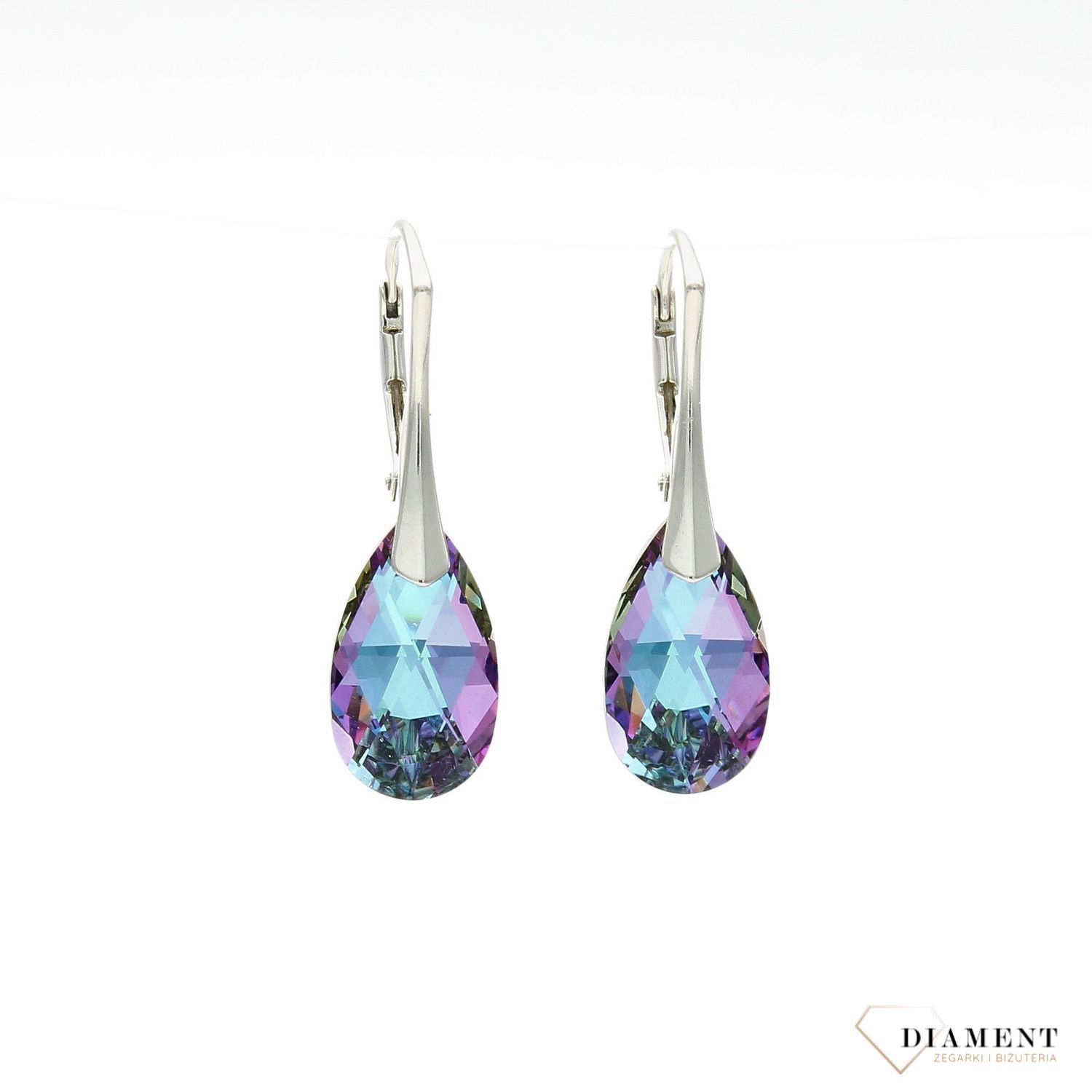 Kolczyki swarovski element Light Shapire Shimmer.jpg