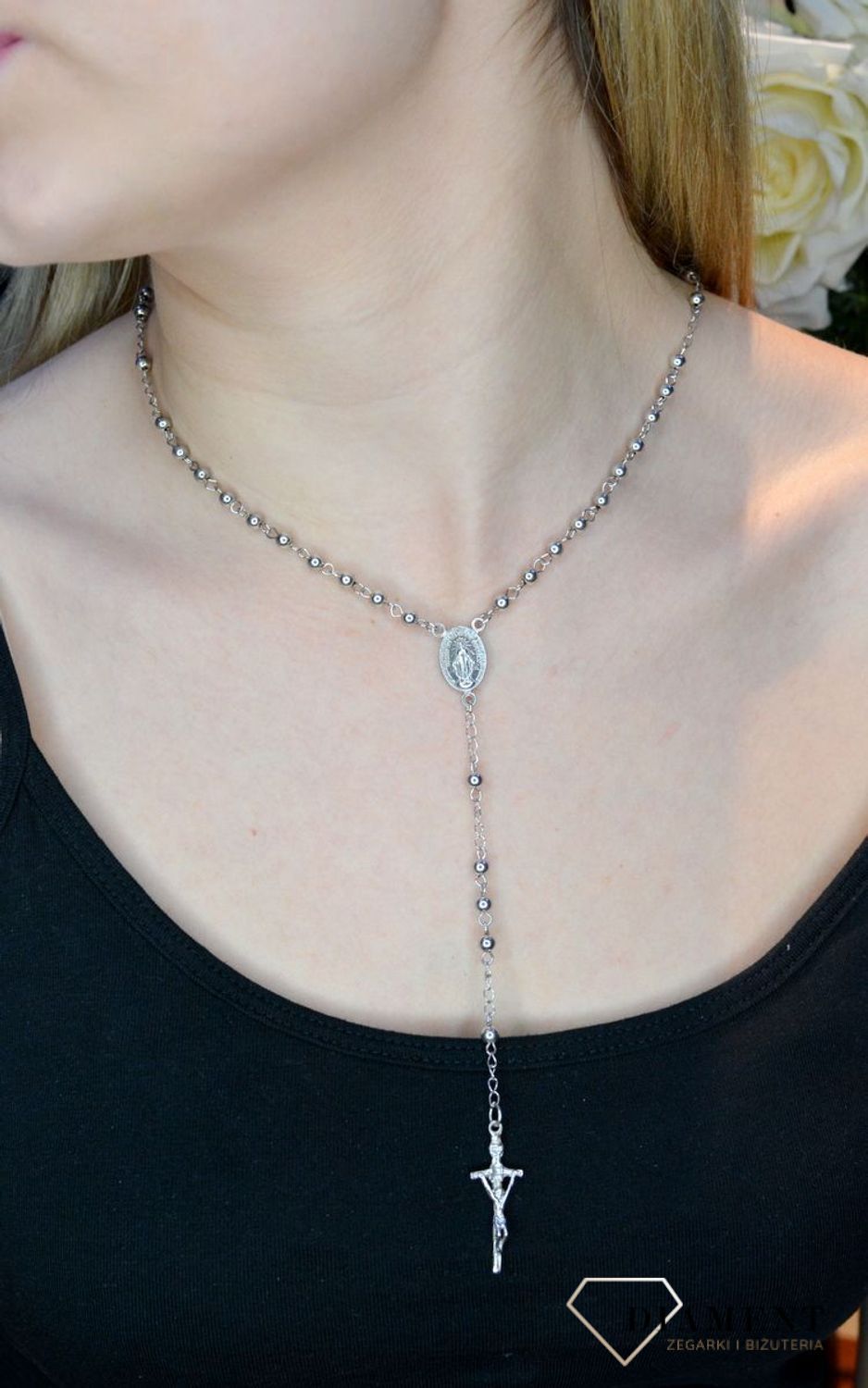 Srebrny Różaniec naszyjnik srebrny różaniec TSR000003-51.jpg