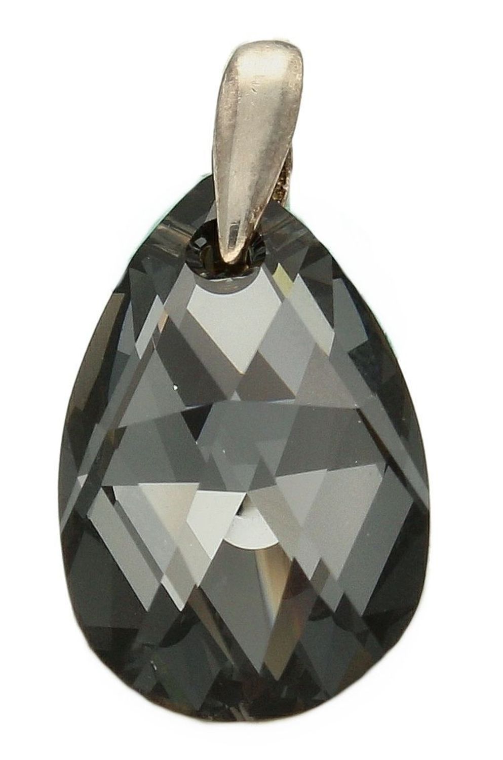Srebrna zawieszka z Kryształem Swarovskiego  Czarna łezka  TSZ000004-14. Zawieszka z kryształem Swarovskiego czarno-szarym odcieniu. Kryształ Swarovskiego z elementem srebra próby 925..jpg