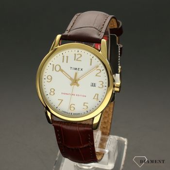 Zegarek męski Timex na brązowym skórzanym pasku z pozłacaną kopertą i podświetlaną tarczą Tw2R65100 (3).jpg