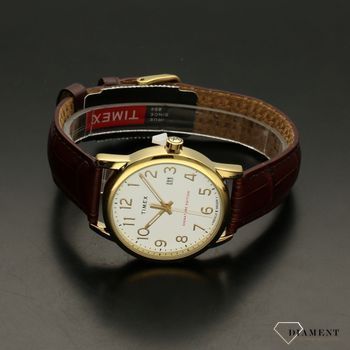 Zegarek męski Timex na brązowym skórzanym pasku z pozłacaną kopertą i podświetlaną tarczą Tw2R65100 (4).jpg