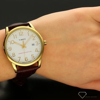 Zegarek męski Timex na brązowym skórzanym pasku z pozłacaną kopertą i podświetlaną tarczą Tw2R65100 (6).jpg