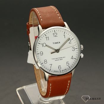 Zegarek męski na brązowym pasku z czytelną tarczą Timex The Waterbury TW2T27500 (1).jpg