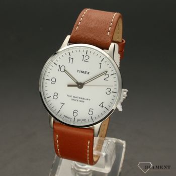 Zegarek męski na brązowym pasku z czytelną tarczą Timex The Waterbury TW2T27500 (2).jpg