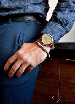 Zegarek męski ⌚ Timex na brązowym pasku z szarą tarczą i stalową kopertą TW2T67700 (1).JPG