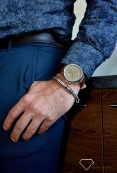 Zegarek męski ⌚ Timex na brązowym pasku z szarą tarczą i stalową kopertą TW2T67700 (5).JPG