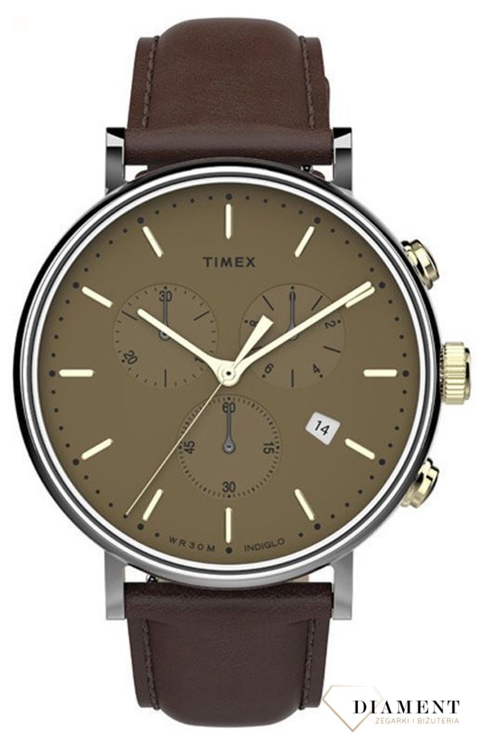 Zegarek męski na brązowym pasku Fairfield  TW2T67700.jpg