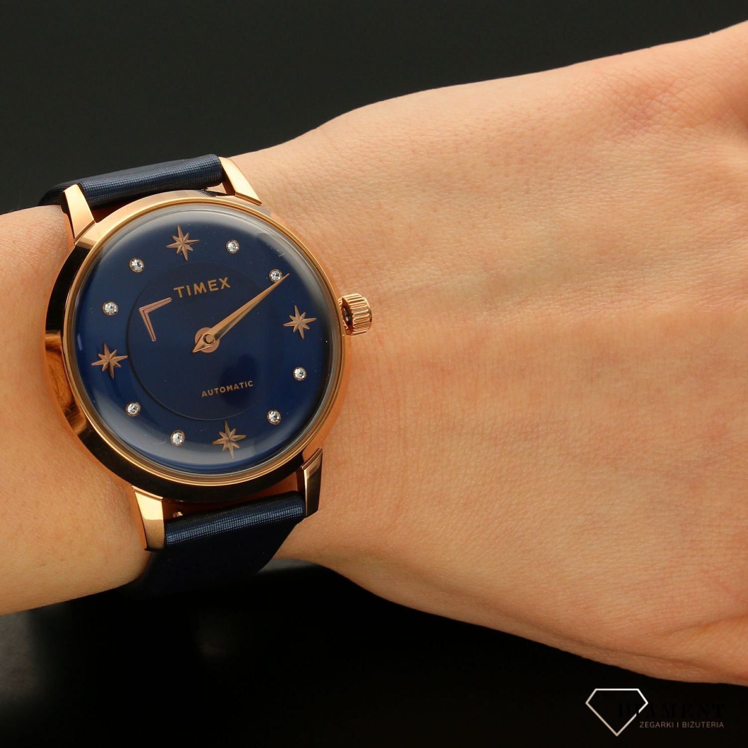 Zegarek damski automat na niebieskim pasku ' księżycowy blask ' TW2T86100.jpg