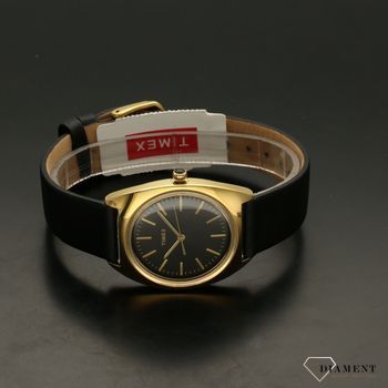 Zegarek damski na czarnym pasku skórzanym ze złotą kopertą Timex Milano TW2T89800 (3).jpg