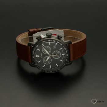 Timex Orologio Uomo Cronografo TW2U02100 - Quadrante Nero, Cinturino Marrone E Luce Indiglo