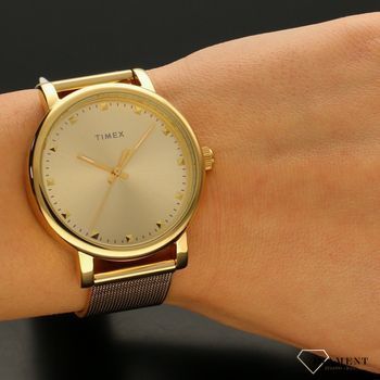 Zegarek damski Timex na bransolecie TW2U05400 ✅ Piękny złoty zegarek damski stworzony dla miłośniczek minimalistycznych rozwiązań. ✅ (1).jpg