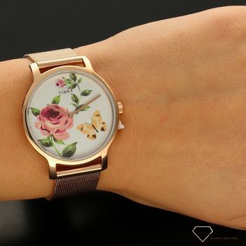 Zegarek damski Timex City Full Bloom TW2U19000 ✅ Zegarek damski Timex utrzymany jest w kolorystyce różowego złota. ✅ (1).jpg