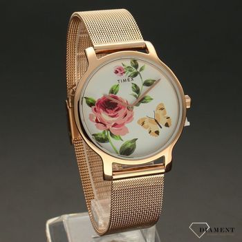 Zegarek damski Timex City Full Bloom TW2U19000 ✅ Zegarek damski Timex utrzymany jest w kolorystyce różowego złota. ✅ (2).jpg